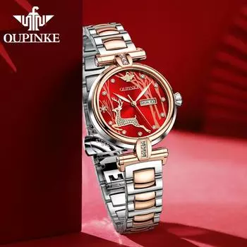 OUPINKE Watch Fashion Ins Wind Автоматические механические часы Водонепроницаемые женские часы