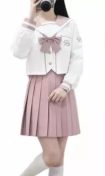 Ouran Sailor Long Short Rainbow Authentic Open Cosplay 4 Piece With Socks Included Sleeve [CAWILXHA] Униформа, Рукав, Рукав, Цвет, Униформа, Передняя часть,