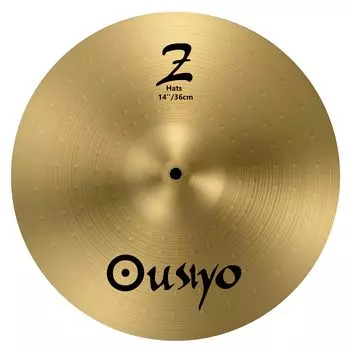 OUSIYO 14-inch Brass Hi-Hat Cymbals, Top & Bottom, Set of 2, for Practice