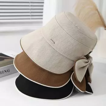 Outdoor 25 years spring and summer new butterfly small standard hemming cloth hat bucket hat basin hat adult women s hat anti-sun hat M56-58cm чёрный