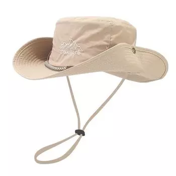 Outdoor Breathable Summer Fisherman Hat Men Women Mountaineering Cowboy Hat Sun Hat Fishing Hat Sun Shade Western Camping Beige 58-60cm