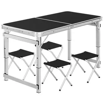Outdoor Camping 3 Высота 120 x 60 x Для GF Включает 4 [Японская компания] Стол, Складной, Регулируемый, (55-62-70)см, Пикник, Отдых, Кемпинг,