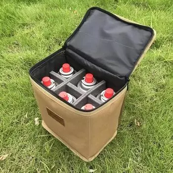 Outdoor Camping Storage Bag Double Layers Multipurpose Cassette Furnace Gas Cylinders Organizer Bags Picnic Camp Storage
