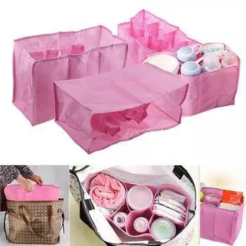 Уличный пеленальный столик, бутылка для воды, подгузник, внутренний вкладыш, органайзер для хранения, сумка в сумке розовый