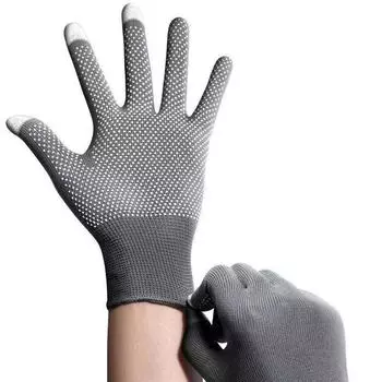 Outdoor Climbing Crawling Hiking Gloves Cycling Cycling Men and Women Sport Climbing Climbing Fitness Anti-Slip Abrasion Resistant Touch screen Gray 2 Double Pack