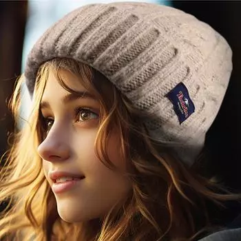 Outdoor Cold and Warm Wool Hat Coarse Knitted Hat Wool Blended Twist Winter Hat Women s Knitted Hat Cold Hat