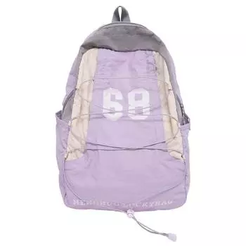 Outdoor Contrast Color Backpack Lightweight Travel Small Backpack Junior Senior High School Student Schoolbag Small фиолетовый