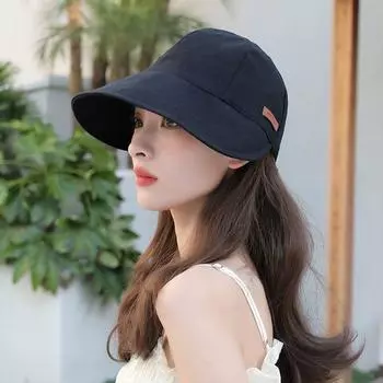 Outdoor Fisherman Hat Sun Hat Female Sunscreen Sunshade Large Brim Adjustable Elasticity