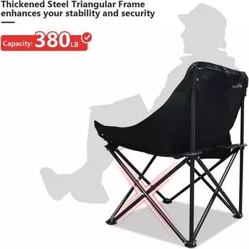Outdoor Folding Chair Moon Chair Picnic Camping Car Chair Easy to Carry Easy to Use High Load Bearing Beach Chairs