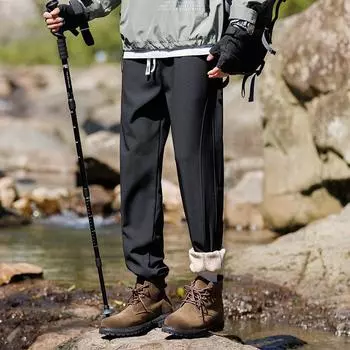 Outdoor Functional Tooling Trousers Men s Winter Plus Velvet Thickened Warm Windproof Waterproof Casual Foot Trousers S