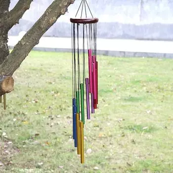 Outdoor Garden Wind Chime 12 Metal Tubes with Hook Wind Chimes Pendant Hanging Metal Pipe Wind Chimes Bells for Garden Home Yard