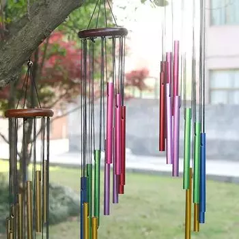 Outdoor Garden Wind Chime 12 Metal Tubes with Hook Pleasant Melody Windchimes Hanging for Garden Yard Patio and Home Decoration