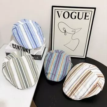 Outdoor hat new colorful graffiti beret shading personality depicts Chinese sun hat forward hat tide M56-58cm светло-синий