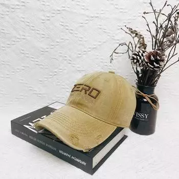 Outdoor holes make old hardtop baseball caps trendy personality deepens hat top retro curved brim cap casual versatile tide M56-58cm бордовый