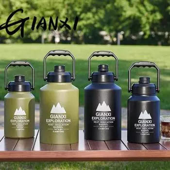 Outdoor Ice Bucket Thermos Kettle Thermos Cup Ice Cube Thermos Large Capacity Camping Stall Stainless Steel Kettle