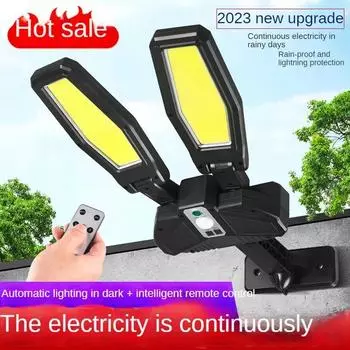Outdoor LED Solar Light Garden Sunlight Room Courtyard Wall Lamp Remote Control IP65 Waterproof Solar Street Lighting 1pcs
