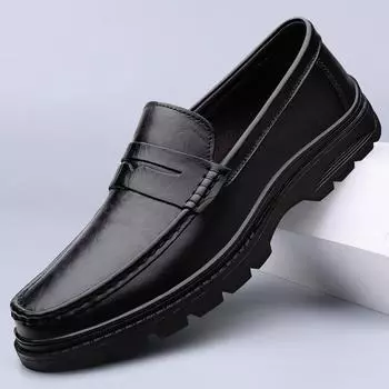 Outdoor Lightweight Mens Casual Shoes Luxury Brand Slip-on Walking Shoes Genuine Leather Man Loafers Breathable Comfy Dress Flat 38