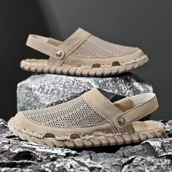 Outdoor Men Leather Sandals for Men Beach Shoes Roman mens Shoes 39