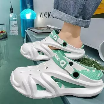 Мужские сандалии Clog Sneak Air Cork, кожаные шлепанцы Mem, мужские, большого размера, дизайнерские, для лучших брендов, желеобразные, хорошие, теннисные 40 чёрный