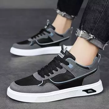 Outdoor men s shoes spring and summer breathable 2025 new student leather youth board shoes men s versatile casual Korean version of trendy shoes 39