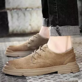 Мужские кожаные туфли для активного отдыха, удобные повседневные деловые спортивные туфли с мягкой подошвой, для вождения, офисные мужские туфли, нескользящие, Zapatos Hombre 37 коричневый