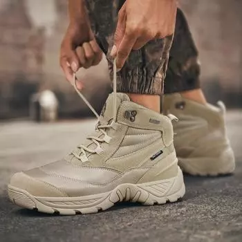 Outdoor Military boots hiking shoes desert boots training shoes large size shoes D270 40 верблюд