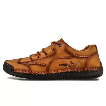 Outdoor new Korean version men s casual shoes men s shoes men s leather shoes trend low-top shoes single shoes 38 чёрный