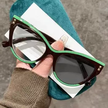 Outdoor Photochromic Myopia Glasses Women Men Cat Eye Color Changing Anti Blue Light Near Sight Eyeglasses with Diopter To -4.0 -3.5