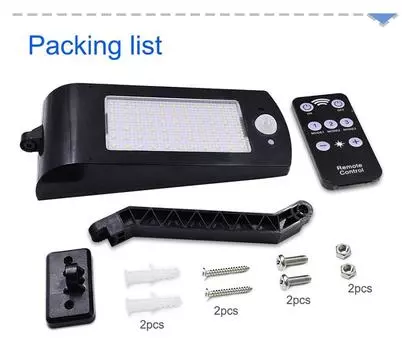 Outdoor Solar Lamp with Motion Sensors Waterproof 66led Solar LED Wall Lighting Lights for Yard Patio Fence Porch Security Light Infrar Sensor White