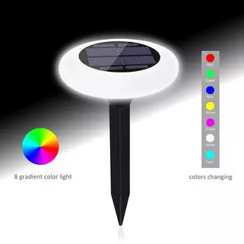Outdoor Solar LED Light 8 IN 1 RGB Colorful LED Lawn Lamp Garden Yard Waterproof Party Christmas Decoration Wireless Lamp 1PC