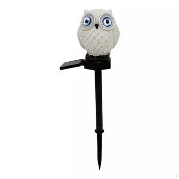 Outdoor Solar Pathway Light Garden Stake Animal Statue Ornament Landscaping Lamp Owl Figurine Warm