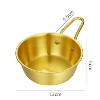 Outdoor Sport Rice Wine Bowl Rice Bowl Korean Seasoning Bowl Color Silver Gold Thickened With Handle L 12x5x4cm