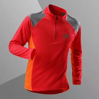 Outdoor Sports Quick Drying Clothes Men s Long Sleeved T-shirt Breathable, Wear-resistant, Sweat Absorbing, Hiking Quick Drying Clothes XXXL красный