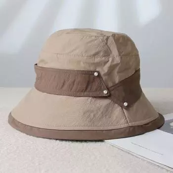 Outdoor Summer Hat Women New Sun Protection Sun Hat Color Matching Quick-Drying Fisherman Hat Bucket Hat Make Your Face Look Smaller Khaki