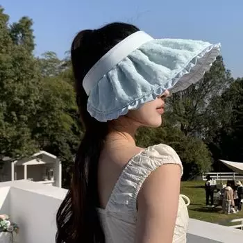 Outdoor summer sun protection shell hat empty top sun protection hat women s summer UV protection face cover big brim sun hat M56-58cm розовый