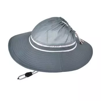 Outdoor Sun Hat Women s Summer Breathable Mountaineering Fishing Sun Protection Hat Ponytail Big Brim Air Top Bucket Hat 8813-Gray [can be tied with ponytail]]