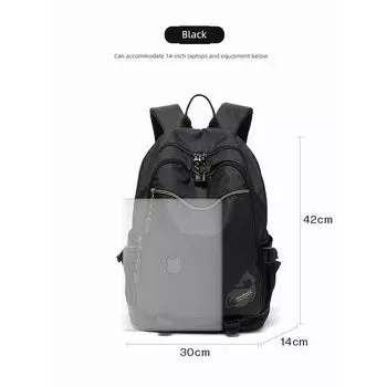 Outdoor Super Large Capacity Backpack Women s Sports Hiking Backpack Canvas Backpack Schoolbag Casual Lightweight Nylon Travel Bag Black (large) 42*30*14cm