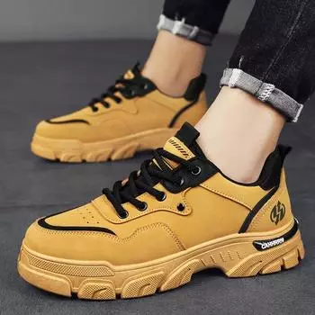 Outdoor tooling Martin shoes men s autumn and winter leather men s shoes 2024 new thick-soled low-top trendy shoes men s casual 39