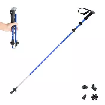 Outdoor trekking easy to carry mountain climbing foldable length sightseeing mountaineering trekking equipment ultra-lightweight pole, stick,