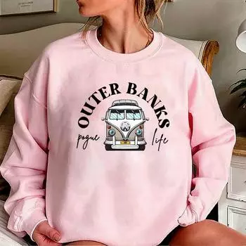 Outer Banks Толстовка Pogue Life OBX Hoodie Vintage Tv Show Outer Banks JJ Maybank Толстовки унисекс Streetwear Fans Gift S красный