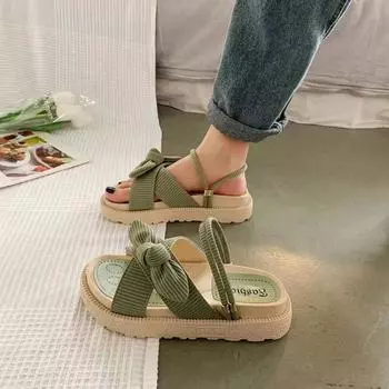 Outer sandals summer new thick-soled two wear with skirt beach cool slippers women s shoes fairy 35