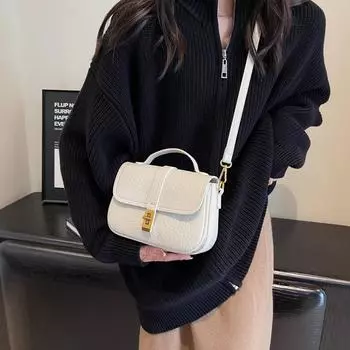 Внешняя одинарная женская сумка, high sense 2024 new messenger универсальная сумка через плечо для мобильного телефона, модная маленькая квадратная сумка чёрный