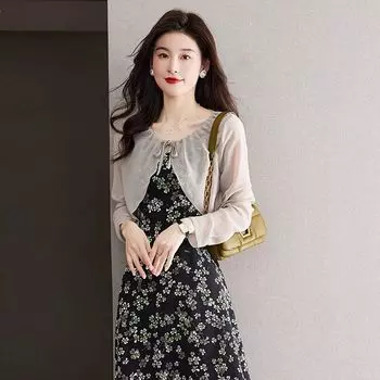 Outer Wear Sun Protection Cardigan Small Waistcoat Suspender Skirt Silk Apricot color M