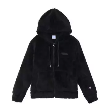 Верхняя одежда с длинным рукавом, вышитым логотипом, застежкой-молнией и капюшоном, базовая черная куртка M [Champion] женская CW-Y606 чёрный