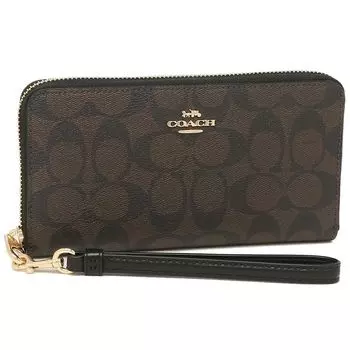 Outlet Длинный кошелек Signature Коричневый Черный C4452 IMAA8 [Coach] Женский [Товар]