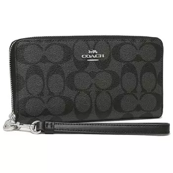 Outlet Long Wallet Signature Gray Black C4452 SVTSQ [Coach] Women s [Item]