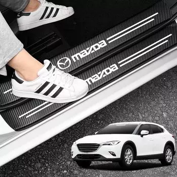 OutLife Car Side Step Guard Scuff Plate Side Step Carbon Fibre Элегантный материал Luxury Atmosphere Полная защита Защита от грязи Скрытие царапин 5 чёрный