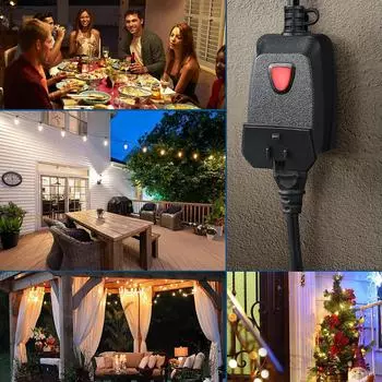 Outside Light Dimmer Socket Energy-saving Easy Installation Remote Access Patio String Lights Dimmer us plug 110-240V