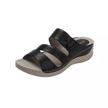 Уличные тапочки женские универсальные сандалии на плоской платформе с мягкой подошвой 36 чёрный