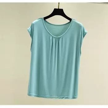 Outwear Loose Vest Women s Summer plus Size Inner Match Modal Sleeveless T-shirt Pajamas Tops Slimming Thin Bottoming Shirt Light Blue XXL (recommended 70.00 kg-80.00 kg